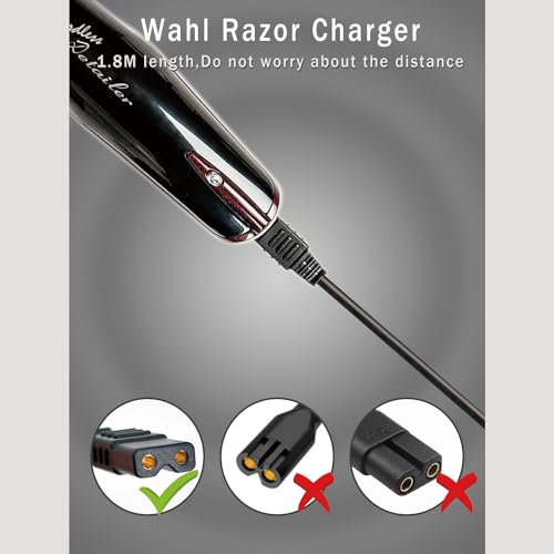 2V Charger Replacement for Wahl Shaver Shaper 8061, 8163, 8786-1001, 7367, 7029, 7060, 7035, 7339, 4000, 7063-017, ‎7065-017, WAKH4, 7064-017, 7061-917, 5-Star Series Trimmer Clipper Power Adapter - color: For Wahl Shaver Shaper