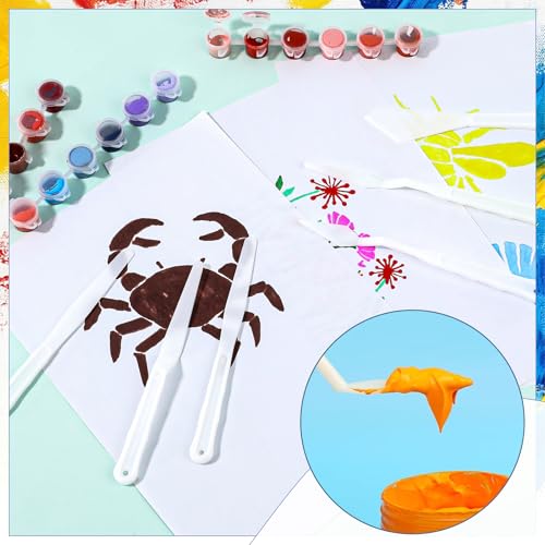 30Pcs Plastic Spatula Palette Knives Painting Knives for Mixing, Spreading, Scratching, Layering Colors Flexible Art Tools Pallet Knife for Acrylic Paint Painting Knife Mixing,Spreading