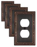 Switch Plates Outlet Covers, 4-Pack Aged Bronze Metal Wall Plates - color: Aged Bronze, size: 1 Duplex 4PK