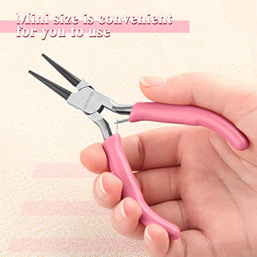 5-Inch Round Nose Pliers for Jewelry Making Wire Bending Tools Wire Looping Plier Small Needle Nose Pliers Smooth Jaws Mini Jewelry Making Supplies for Creating Bracelets Earrings Necklaces - style: Round Nose Pliers