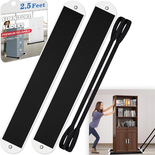 2 Pcs Large Appliance Slider with Pull Strap,Pull Furniture Slides,Moving Furniture Gliders Heavy Duty Sliding Sheet for Moving Heavy Furniture,Cabinets,Safes on Carpet and Hardwood Floor - size: 6.7" X 30" Black