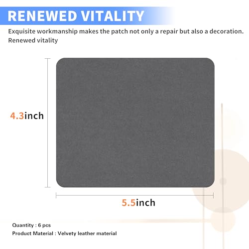 Azobur Sofa Fabric Repair Patch, 6 Piece Microfiber Patches, Self Adhesive Fabric Sofa Patch Repair Fabric, Luxurious Look, Quick Fix Sofa.(Gray) - color: Gray