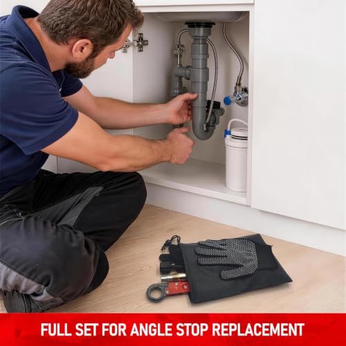 Angle Stop Wrench Kit, 1/2" Compression Sleeve Puller, Pro Plumber Wrench