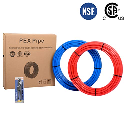 EFIELD 1/2-inch 2 x50 ft Pex-b Pipe/Tubing, Blue & Red 100 ft Length - size: 1/2 inch, 2x50 ft, style: Pipe Only