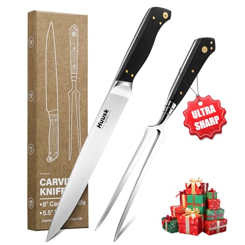 Huusk Turkey Carving Knife Set with Elegant Box, Gifts for Men Women - size: 8 inches