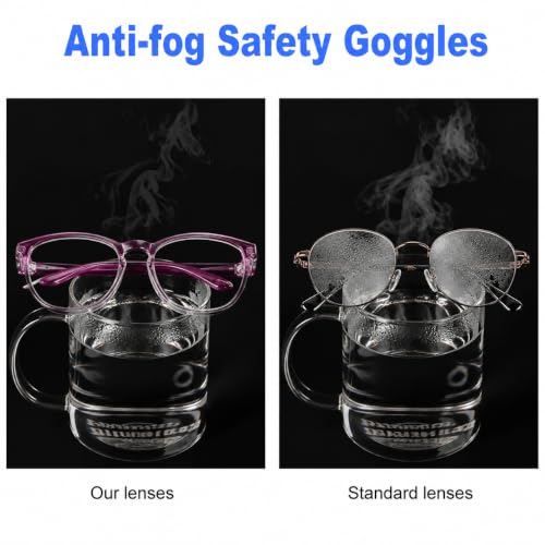 Safety Glasses Goggles for Women Girls Anti Fog Protective Eyewear Glasses - color: Deep Blue+deep Purple