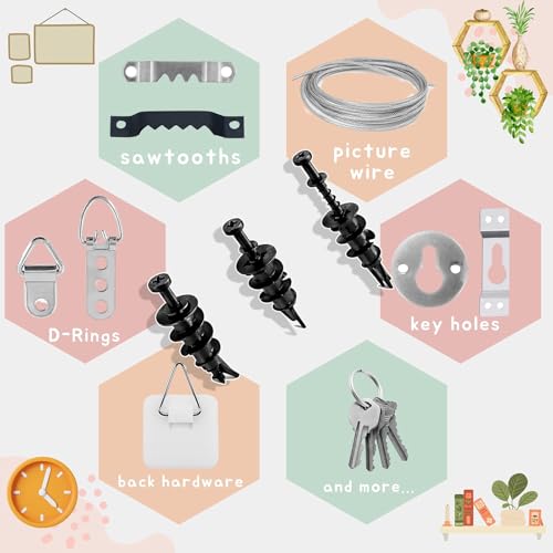 30Pc Self Drilling Black Drywall Anchor and Double Headed Hanger Screws Kit - size: #8 - 15B