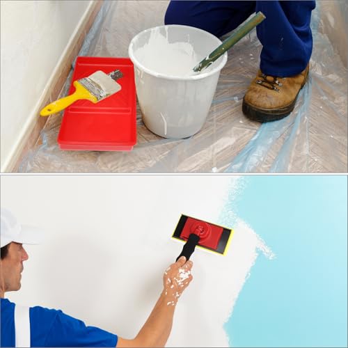 QWORK Paint Edger Tool Kit, 7 in + 4 in Paint Edger Trimmer, 10-Piece Paint Pad Applicator Kit, Corner Wall and Ceiling Pad Painting Tool