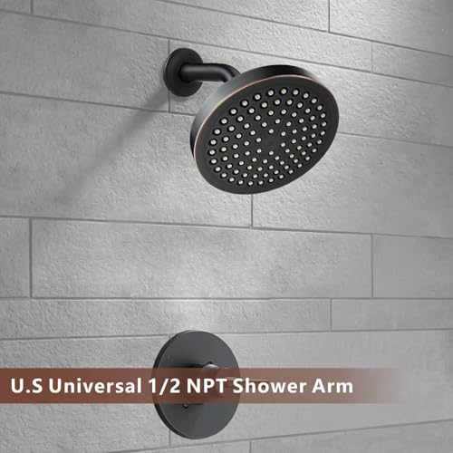 Shower Arm with Flange, 6 Inches Wall Mount Replacement Shower Head Arm For Fixed Shower Head and Handheld Showerhead, Oil Rubbed Bronze - color: Oil Rubbed Bronze, style: 6 Inch