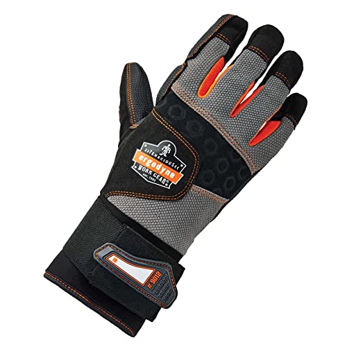 Ergodyne ProFlex 9012 Anti-Vibration Work Gloves, ANSI/ISO Certified, Full Fingered, Wrist Support, Medium , Black - size: Medium (Pack of 1)