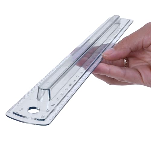 Westcott Finger Grip Ruler, Back-to-School, Smoke Gray, School Supplies, Classroom Supplies, 12-Inch - size: Single