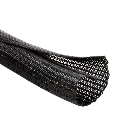 MGI SpeedWare Braided Split-Sleeve Wire Loom for High-Temperature Automotive Harness and Home Cable Management 25 feet (1") - color: Black, size: 1" - 25ft