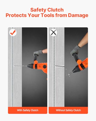 VEVOR 1-3/4" SDS-Max Rotary Hammer Drill, 13Amp Corded Drills, Heavy Duty Chipping Hammers w/Vibration Control & Safety Clutch, Electric Demolition Hammers, Power Tool For Concrete - size: 1-3/4 in