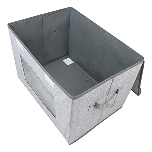 Univivi Fabric Closet Storage Bins with Lids for Shelves 4 Pack, Gray - color: Gray