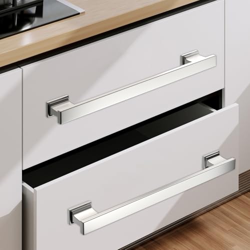 COTYKILEY 10 Pack 10 Inch(256mm) Brushed Satin Nickel Cabinet Handles Kitchen Cabinet Pulls Cabinet Door Handles Kitchen Cabinet Hardware - color: Brushed Satin Nickel, size: 10" Hole Center（256MM）