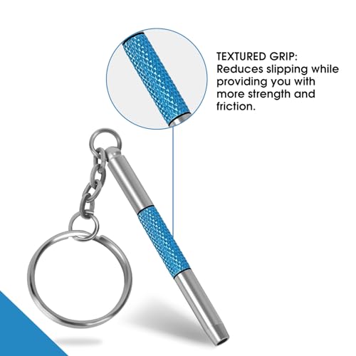 UNEAK - Eyeglass Screwdriver Repair Kit Blue & Purple Precision 3 in 1 Mini Screwdrivers Set Keychain Glasses, Sunglasses, Sunglass, Watch, Electronics, Eyeglasses, Flat Head, Phillips, Hex - color: Blue and Purple