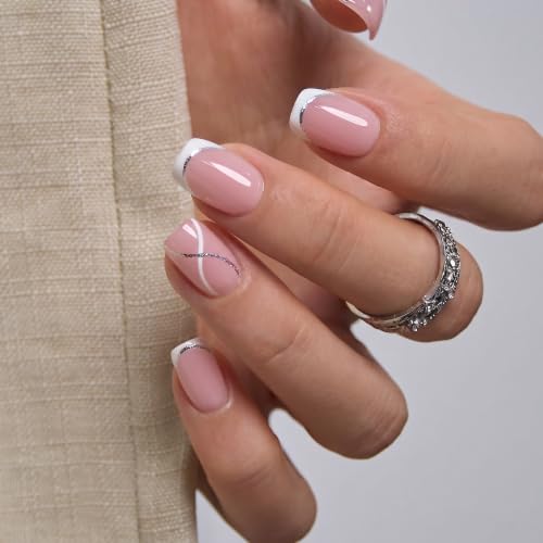 CurvLife Short Square Prism Press On Nails, Midnight Prism Dark Purple - color: Crystal Whisper