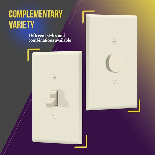 ENERLITES Toggle Light Switch Wall Plate, Gloss Finish, Jumbo Switch Cover, Oversized 1-Gang 5.5" x 3.5", Unbreakable Polycarbonate Thermoplastic, 8811O-LA, Light Almond - color: Light Almond, size: Over-Size