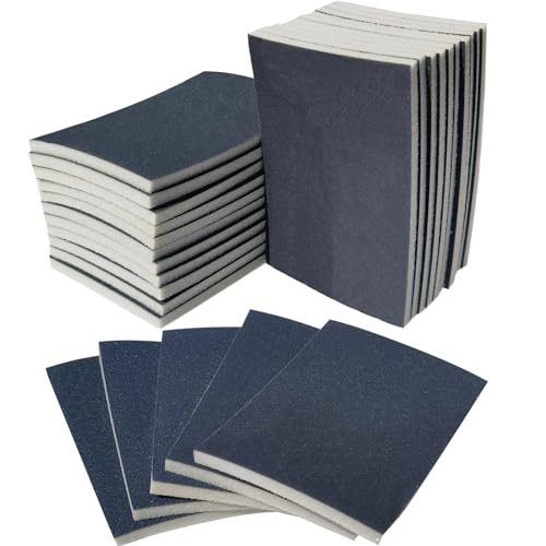 20 PCS 3 x 4 Inch 400-3000 Grit Sanding Sponge Set, Ultra Fine Sanding Sponges Pads, Soft Foam Hand Sander Block Wet Dry Sandpaper for Model Drywall Metal Wood Furniture Polishing