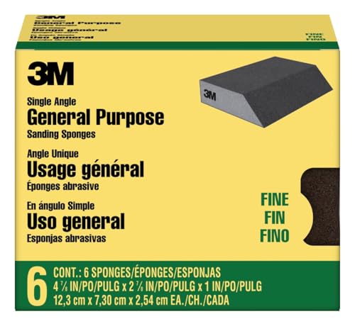 3M Angled Sanding Sponges, 6 Pack, Fine Grit - style: Fine, Angled
