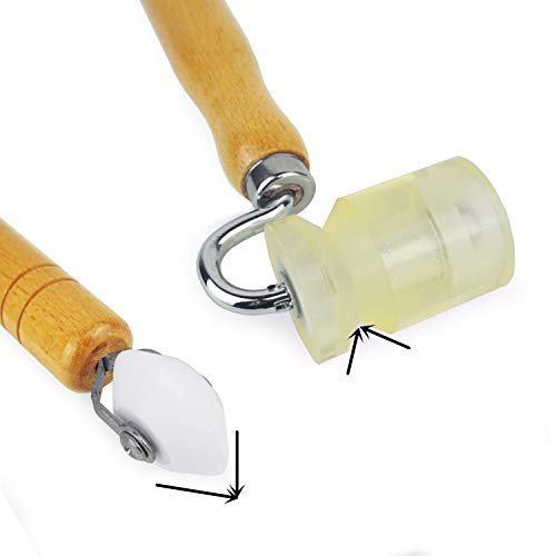 CARTINTS 40mm Wallpaper Roller Rubber Seam Roller with Double Roller Head, for Car Audio Sound Deadening Application, Heat Abatement Mat, Wallpaper and Vinyl Wrap - color: Double Head Roller