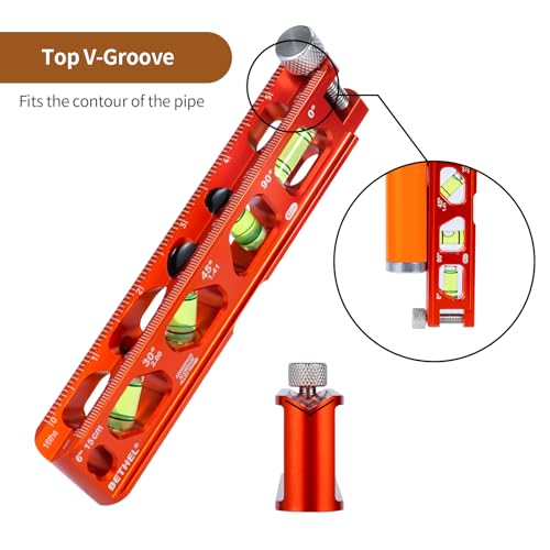 BETHEL 6 Inch Magnetic Torpedo Level Aluminum Alloy Leveltool Orange - color: Orange 6in