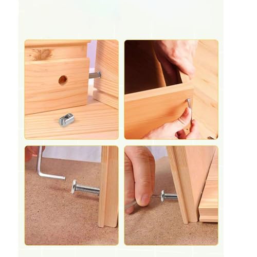 Baby Bed Frame Bolts, Crib Screws Hardware ReplacementKit M6x40/50/60/70/80mm Hex Drive Socket Cap Screws Barrel Nuts Wooden Dowel Kit for Beds Chairs Furniture et (50Set) - size: 50Set
