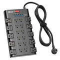 SUPERDANNY Power Strip Surge Protector, 22 AC 6 USB, 2100J, 8Ft, 1875W/15A - color: Black, size: 8 ft