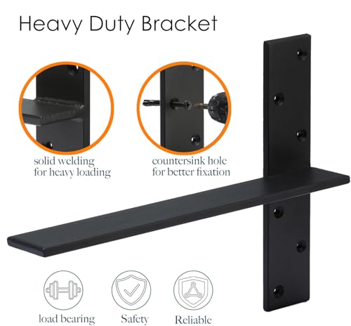 Floating Shelf Bracket Heavy Duty Free Hanging Countertop Support Bracket 2 Pack 10" Lx2 W Hidden Shelf Bracket for Floating Wall Countertops, Bars, Desks, Bench Seats, Vanities, Mantels - size: 10 Inch, style: 2 PACK
