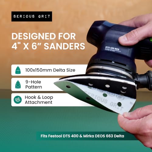 Serious Grit - 4" x 6" Delta P600 Grit Sanding Sheets - 50 Pack Box - size: 600 Grit