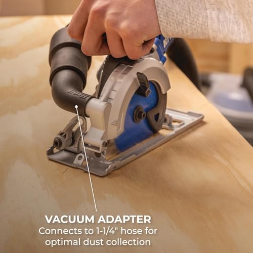 Kreg 20V Ionic Drive 4 1/2" Circular Saw - Powerful Brushless Motor & Built-In Safety Features - LED for Cutline Visibility - Integrated Dust Port Keeps Workspace Clean - Bare Tool - KPTCS450A | Powerful Brushless Motor and Built-In Safety Features, LED f