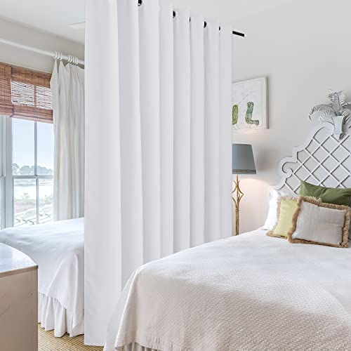 RYB HOME Extra Wide Curtains for Bedroom Closet Office Living Room Divider - color: Greyish White, size: 180"W x 90"L (Pack of 1)