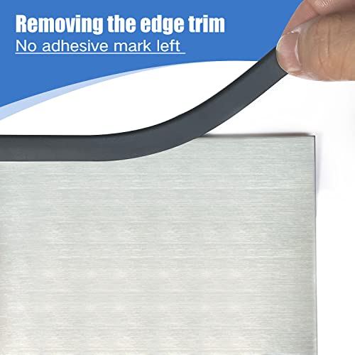 Rubber Edge Trim, Self-Adhesive U Channel Rubber Edge Trim, U Shaped Edge Protector for Mirror and Glasses, EPDM Material, Slot Width 1/8"(3mm), Length 10 Ft, Black - size: Fit 1/8"- L10'