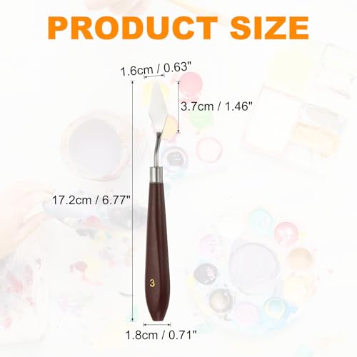 HARFINGTON 2pcs Palette Knife Painting Tool 1.46" x 0.63" Stainless Steel Art Spatula Pallet Knives Scrapers Tools with Plastic Handle for Acrylic Oil Canvas Mixing Spreading, Red/Silver - size: 1.46" x 0.63"