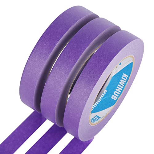 Purple Painters Tape,0.7" x 60 Yards x 3 Rolls (180 Yards Total) - - color: Purple, size: 0.7", 60 yards