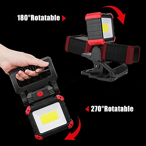 Easymaxx Rechargeable Clip Light 2 Pack, 2100LM LED Clamp Work Light