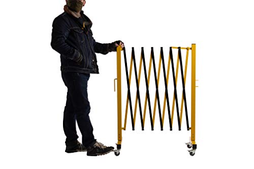 Trafford Industrial Expandable Metal Barricade, 11-Ft Yellow/Black Gate - size: 11 feet, Yellow and Black
