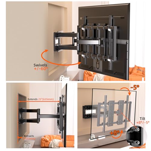 Heavy Duty Full Motion TV Wall Mount for 50-120" TV Hold 242lbs - size: 50-120 inch
