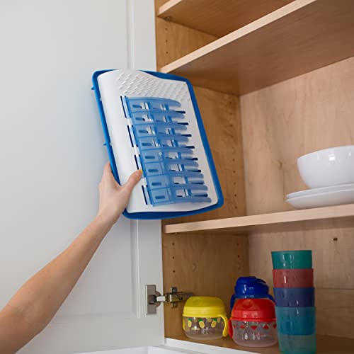 Dr. Brown's Baby Bottle Cleaning Brush with Sponge and Scrubber - Blue - 3pk and Universal Baby Bottle and Accessory Drying Rack - color: Blue Bottle Brush & Drying Rack, size: 3-Pack