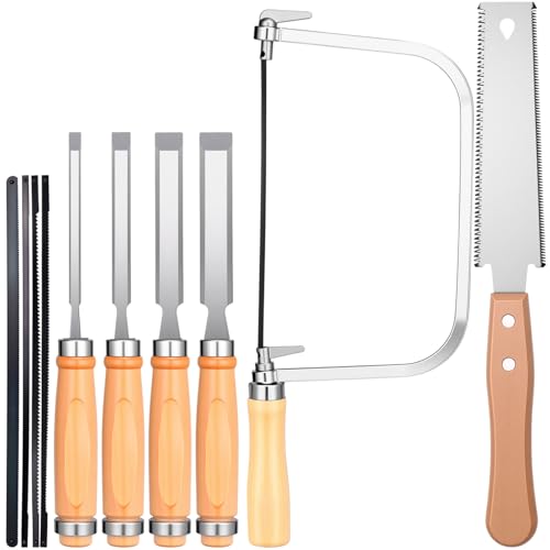 6 Pcs Woodworking Tools Set,Wood Chisels with Saw Set