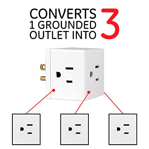 GE Outlet Extender, 3 Outlet Multi Plug Wall Power Splitter - size: 1 Pack