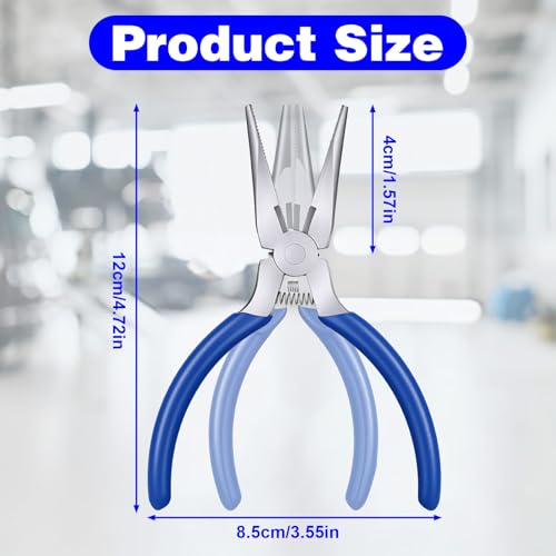 15 Pcs Mini Needle Nose Pliers, 4.7" Spring Loaded Thin Needle Nose Plier Small Plier with Wire Cutters for DIY Crafts Jewelry Making Tiny Project