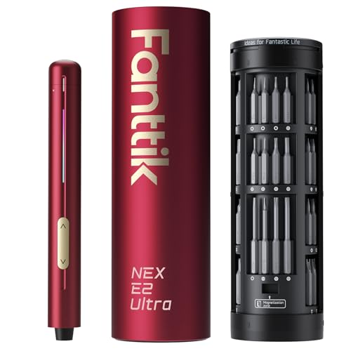 Fanttik E2 Ultra Electric Screwdriver, Screwdriver for Electronics (Red) - color: Burgundy Red