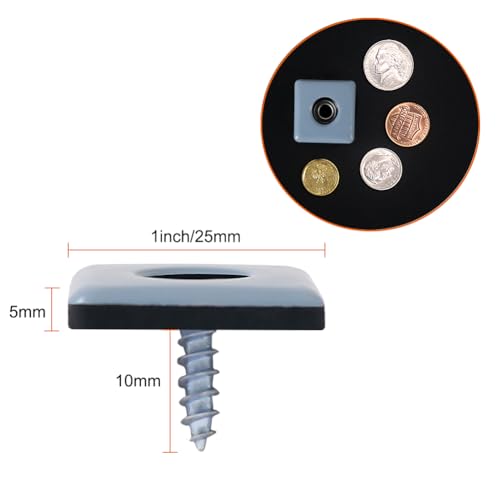 Teflon Furniture Sliders, 20pcs 1inch Square Furniture Glides with Screws for Carpet Tile Hardwood (Grayish Blue) - color: Grayish Blue, size: 1 inch Square (20 Count)