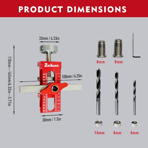 2-in-1 Cabinet Door Mounting Jig & Rebound Device Tool,Cabinet Hardware Jig with Bag,Fast Positioning Leveling Drilling Cabinet Door Mounting Jig for Most Cabinet Doors with 3 Drill Bits