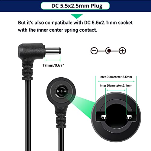Facmogu 12V 10A Power Supply Adapter, 120W AC to DC 110V to 12V Converter - size: 12V 10A (2 Prong Plug)