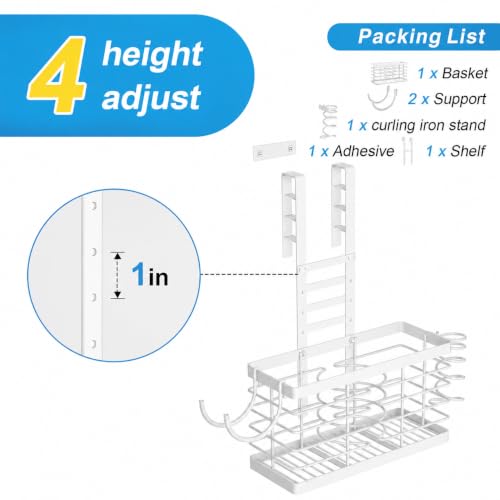 2026 Upgraded 3-in-1 Universal Hair Tool Organizer, XL Size, White - color: XL-White