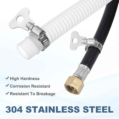 HARFINGTON 4pcs Hose Clamps 1.1"-2" (27-51mm) Adjustable 304 Stainless Steel Worm Gear Hose Clamps Assortment Kit for Plumbing Dryer Vent Automotive Dust Collector - size: 27-51mm