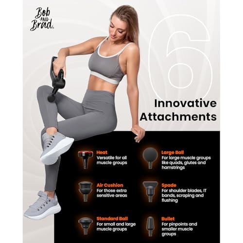 BOB AND BRAD D5 Pro Plus Handheld Massage Gun with Heat, FSA-HSA Eligible Deep Tissue Percussion Massage Gun, Powerful Muscle Massager for Athletes Fitness Workout & Daily Recovery, Birthday Gift - color: Pure Black