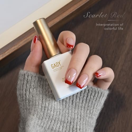 GAOY Red Swirl Gel Nail Polish Art Liner, 12ml Bright Red Color - color: Scarlet Red